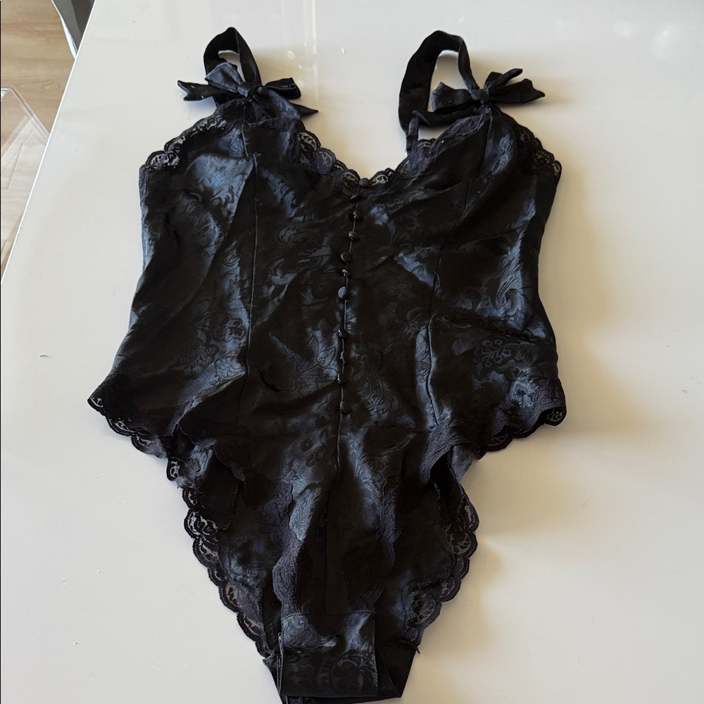 Victoria's Secret Elegant Black Satin Chemise